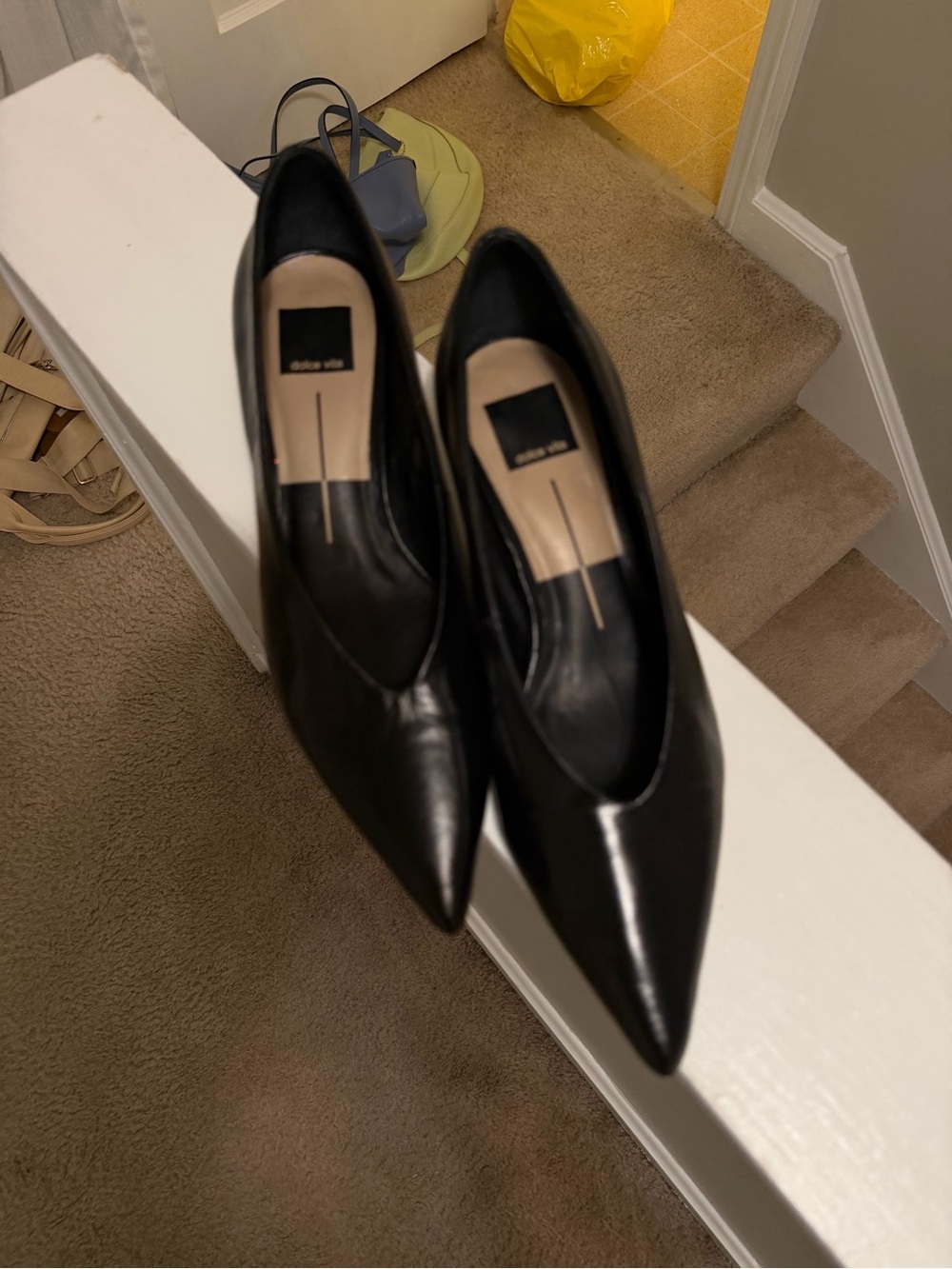 Dolce Vita Black Pointed Leather Heels